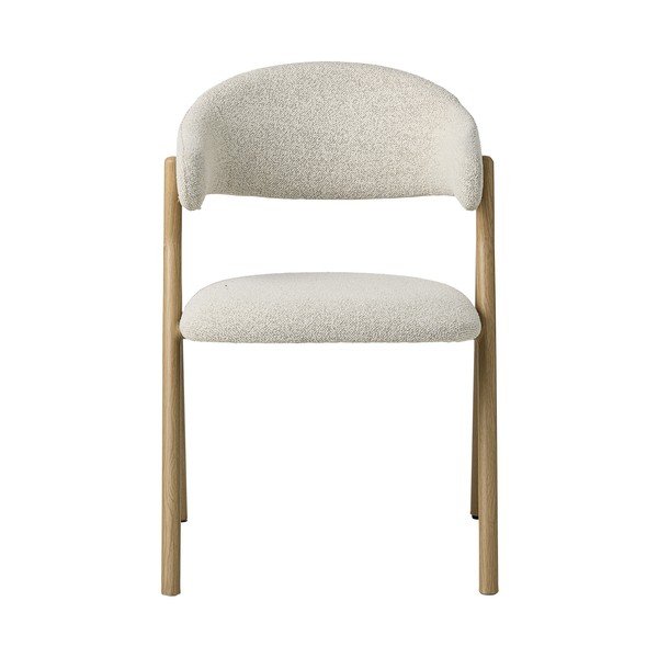 Kremowy/w naturalnym kolorze tapicerowany fotel jadalniany z podłokietnikami Frances – Unique Furniture-image-2