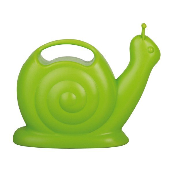 Zielona konewka z tworzywa sztucznego w kształcie ślimaka Esschert Design
