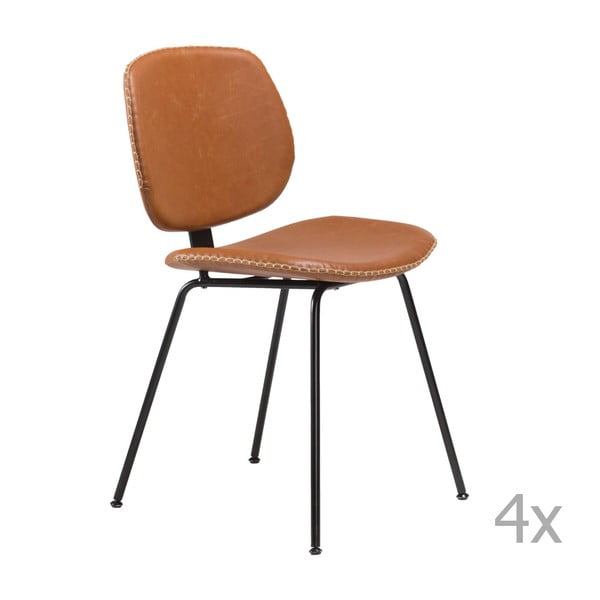Zestaw 4 brązowych krzeseł DAN– FORM Prime