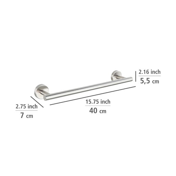 Ścienny wieszak na ręczniki ze stali nierdzewnej w kolorze matowego srebra Bosio – Wenko-image-3