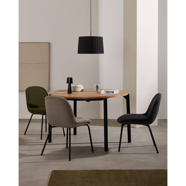 Okrągły rozkładany stół z blatem w dekorze dębu ø 90 cm Montuiri – Kave Home-image-1