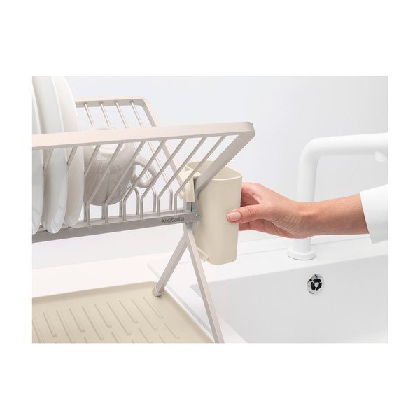 Beżowy metalowy ociekacz dwupiętowy 37x33 cm – Brabantia-image-3