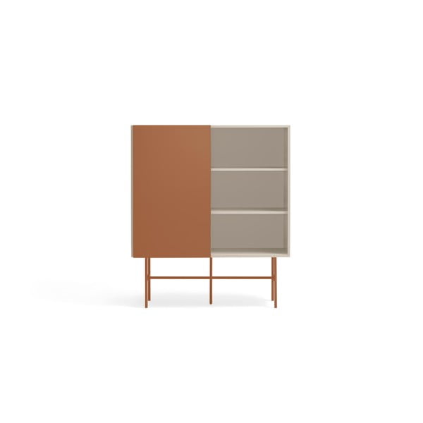 Ceglasto-beżowa wysoka komoda z drzwiami przesuwnymi 120x140 cm Nube – Teulat-image-2