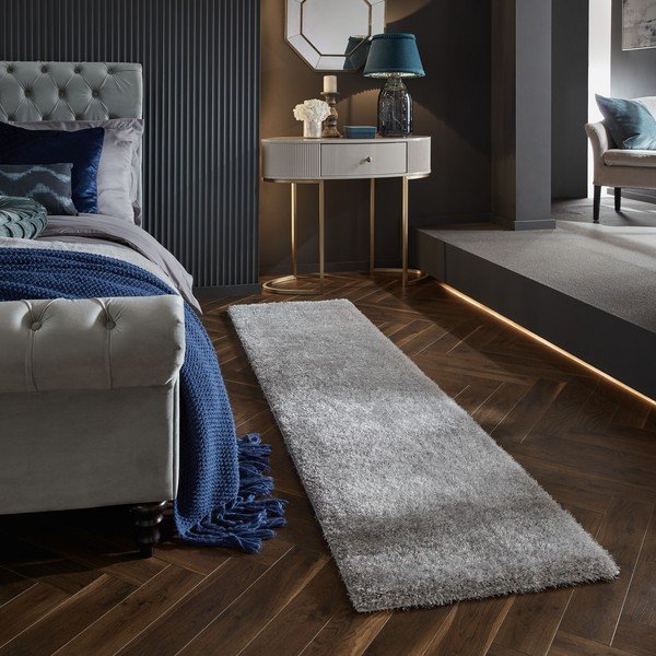 Szary chodnik z włókien z recyklingu 60x230 cm Velvet – Flair Rugs-image-1