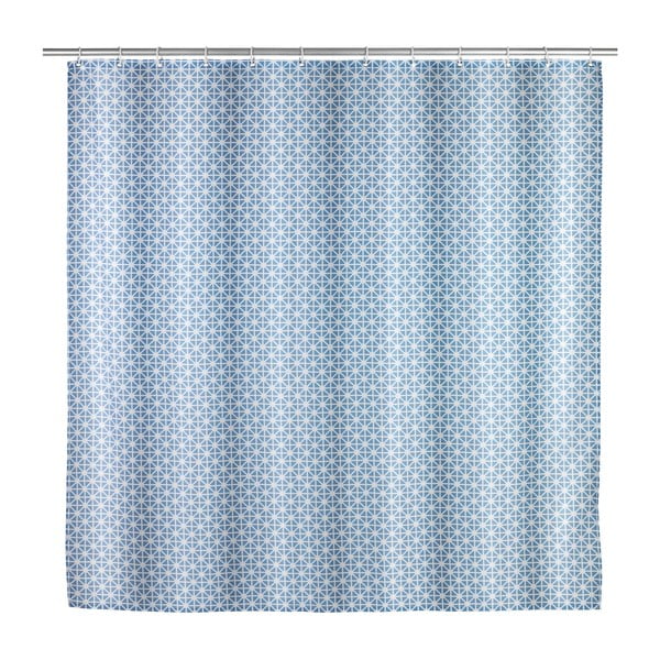Niebieska zasłona prysznicowa Wenko Cristal, 180x200 cm
