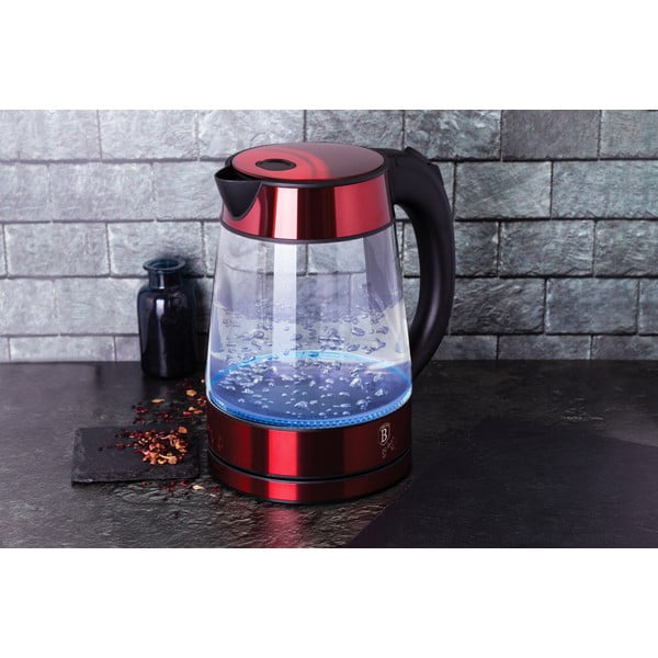 Czerwony czajnik elektryczny 1,7 l Burgundy Metallic Line – BerlingerHaus-image-1