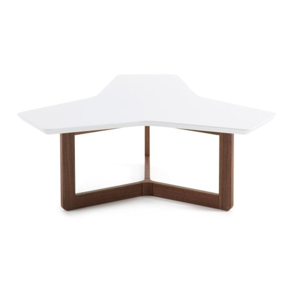 Biały stolik z ciemnymi nogami La Forma Triangle