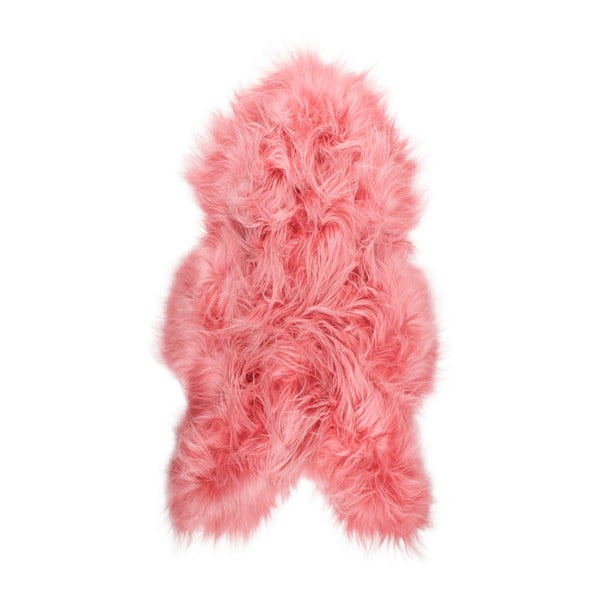 Różowy futrzany dywan z owczej skóry z długim włosiem Arctic Fur Ptelja, 100x55 cm