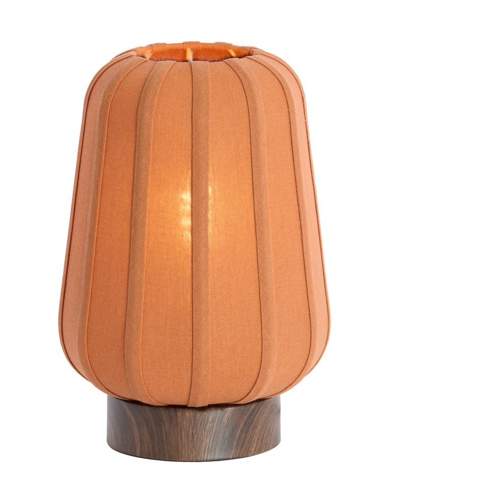 Metalowa lampa stołowa w kolorze terakoty z tekstylnym kloszem (wysokość 29 cm) Bibia – Light & Living (zdjęcie 3)
