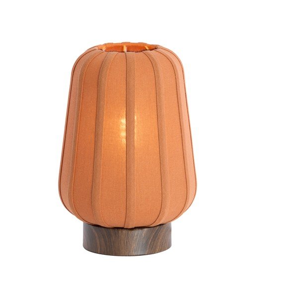 Metalowa lampa stołowa w kolorze terakoty z tekstylnym kloszem (wysokość 29 cm) Bibia – Light & Living-image-2