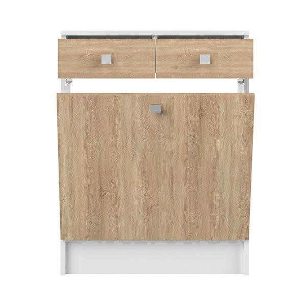 Biała niska szafka łazienkowa w dekorze dębu 60x82 cm Combi – TemaHome-image-3