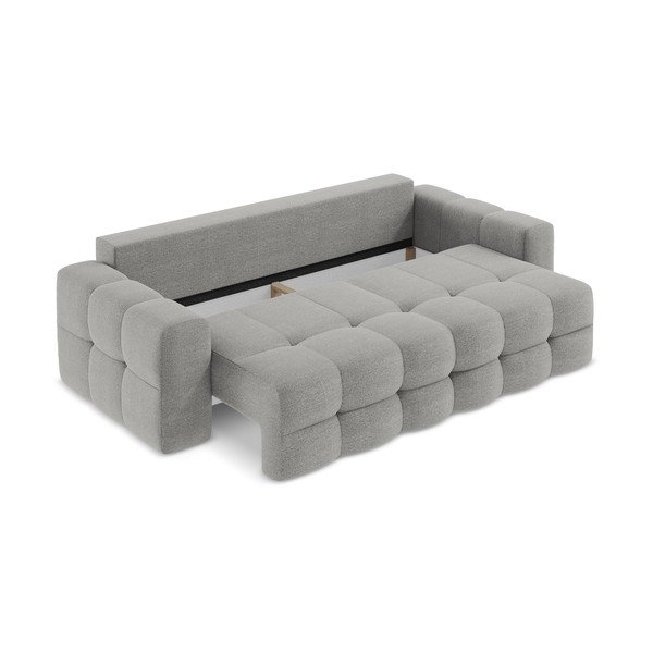 Szara rozkładana sofa z materiału bouclé 255 cm Milu – Makamii-image-4