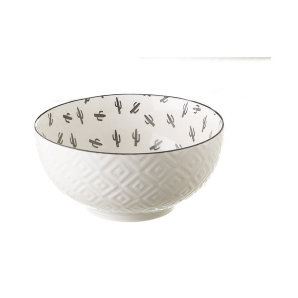 Szaro-biała miska porcelanowa Unimasa Mini Cactus,  Ø 14,9 cm