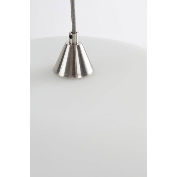 Biała/w kolorze matowego srebra lampa wisząca z opalowego szkła ø 43 cm Thalia – Jotex-image-2