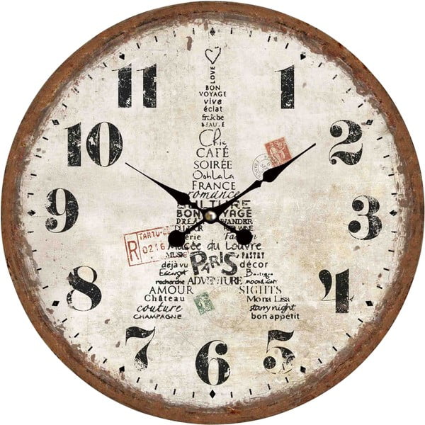 Zegar naścienny Eiffel in Paris, 34 cm