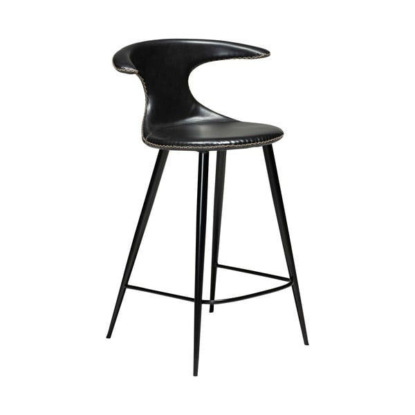 Czarny hoker z imitacji skóry DAN–FORM Denmark Flair, wys. 90 cm