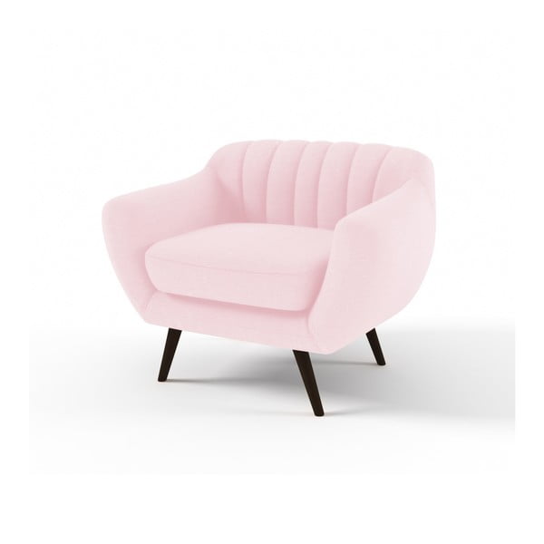 Pastelowo-różowy fotel Vivonita Kennet