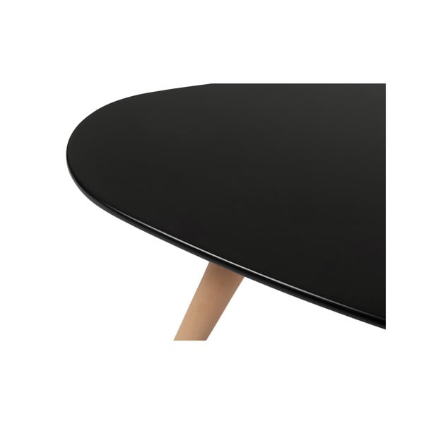 Czarny stolik z nogami z drewna bukowego Furnhouse Fly, 116x66 cm-image-3