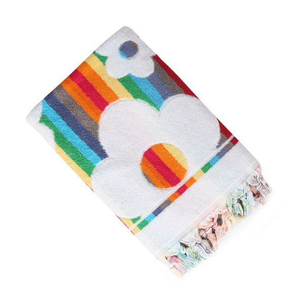 Kolorowy ręcznik plażowy z bawełny New Yoork, 70x140