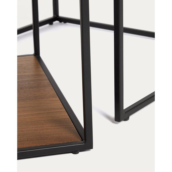 Brązowe stoliki z blatem w dekorze orzecha zestaw 2 szt. 50x100 cm Yoana – Kave Home-image-3