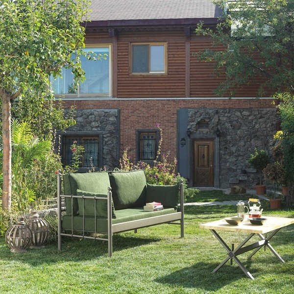 Zielona metalowa sofa ogrodowa Lalas – Floriane Garden-image-1