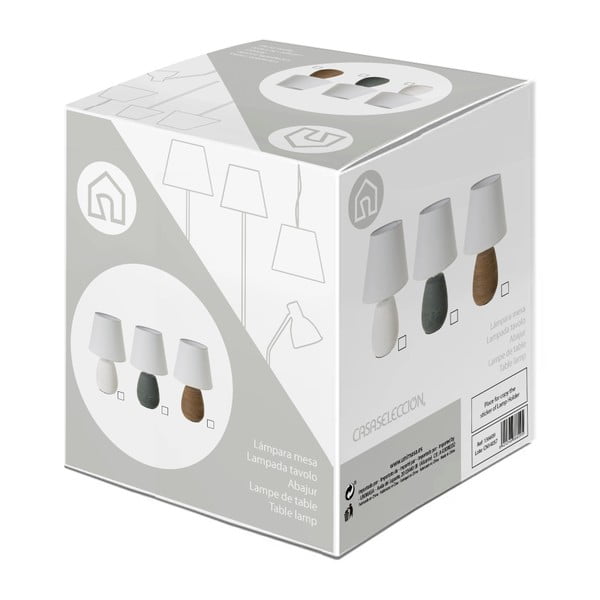 Brązowa lampa stołowa ceramiczna z tekstylnym kloszem (wys. 27,5 cm) – Casa Selección-image-4