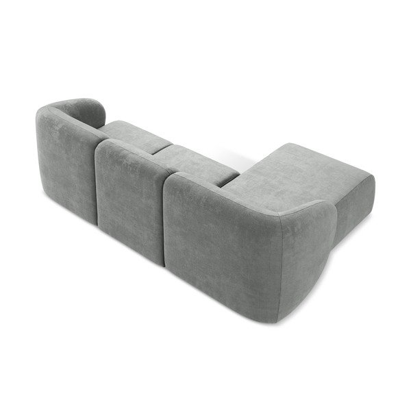 Szary narożnik z tkaniny szenilowej (lewostronny/z szezlongiem) Lani – Makamii-image-3