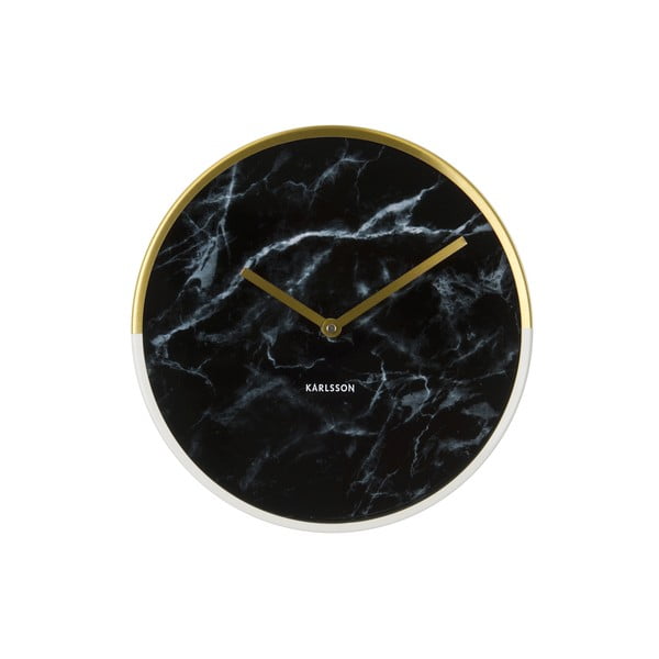 Zegar marmurowy ze wskazówkami w złotej barwie Karlsson Marble Delight
