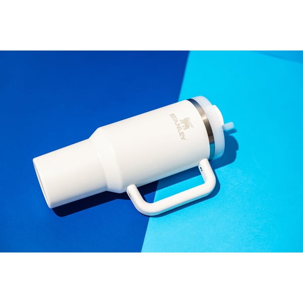 Biały termos ze słomką ze stali nierdzewnej 1,18 l Quencher H2.0 FlowState Tumbler Frost – Stanley-image-1