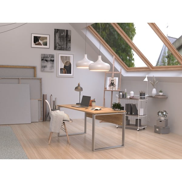 Biurko w dekorze dębu 79x158 cm Altino – Germania-image-1