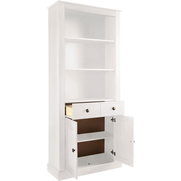 Biały regał z litego drewna sosnowego 181x31 cm Mille – Støraa-image-3