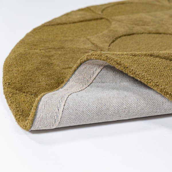 Ciemnozielony wełniany okrągły dywan tkany ręcznie ø 160 cm Gigi – Flair Rugs-image-2