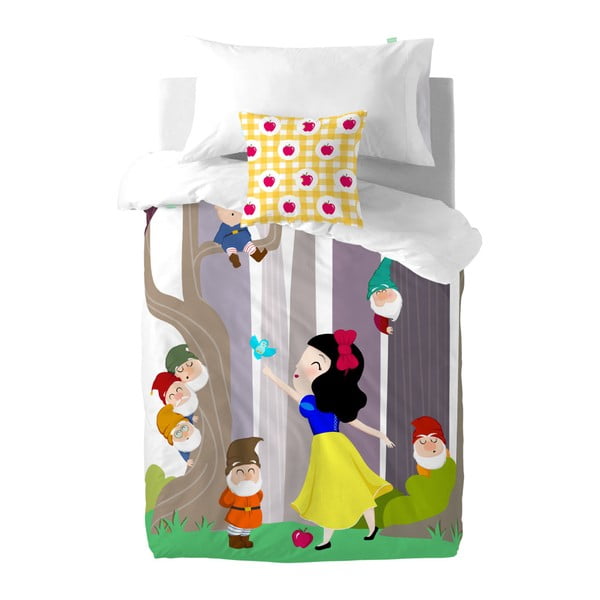 Bawełniana pościel dziecięca z poszewką na poduszkę Mr. Fox Snow White, 140x200 cm