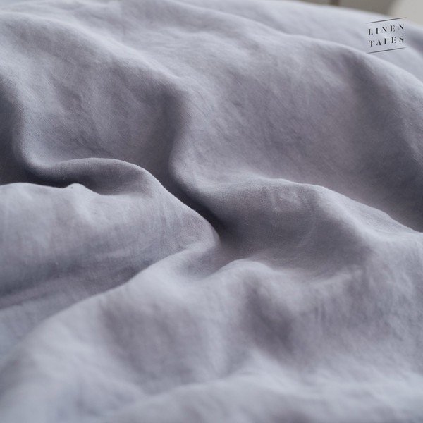 Szara poszwa na kołdrę dwuosobowa z włókna konopnego 200x220 cm – Linen Tales-image-1