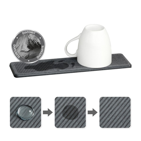 Szara podkładka do naczyń okrzemkowa (z diatomitu) 30x8 cm Damon – Wenko-image-3