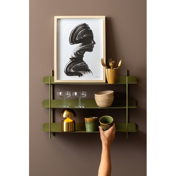 Zielona wielopoziomowa metalowa półka 60 cm Riqueza Tres – PT LIVING-image-1