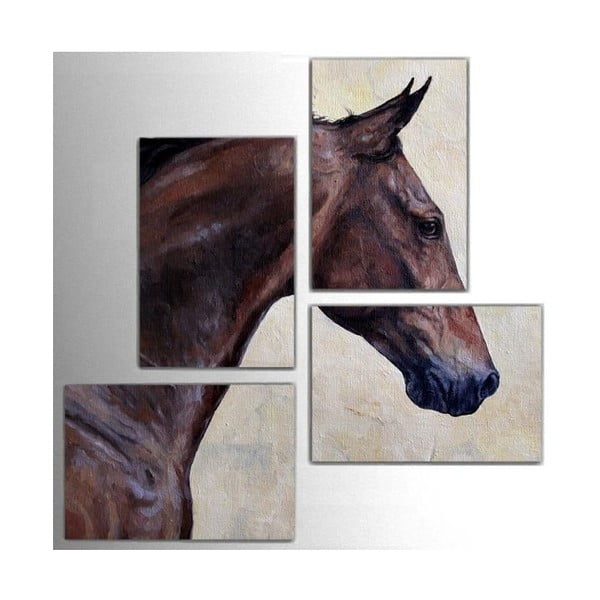 Czteroczęściowy obraz Horse, 76x76 cm
