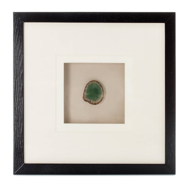 Dekoracja w ramie z zielono-brązowym minerałem Vivorum Mineral, 40x40 cm