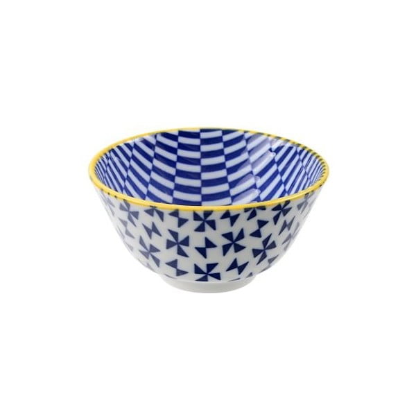 Porcelanowa miska Geo Rice Blue, 12x6,4 cm