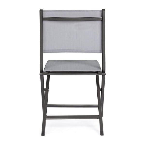 Szare metalowe krzesło ogrodowe Elin   – Bizzotto-image-4
