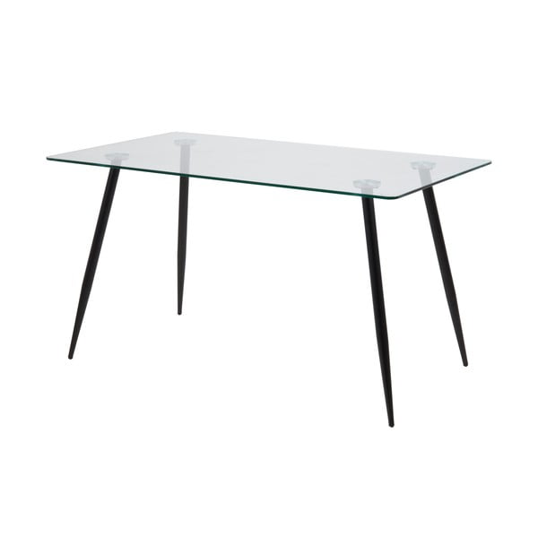 Stół ze szklanym blatem Actona Wilma, 140x75 cm