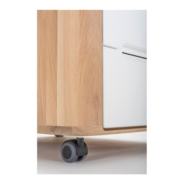 Komoda na kółkach z konstrukcją z litego drewna dębowego Gazzda Ena-image-3