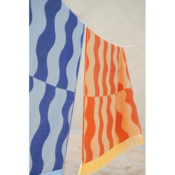 Niebieski bawełniany ręcznik plażowy 100x160 cm Nugo – noo.ma-image-2