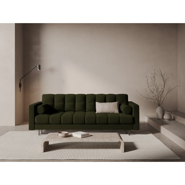 Zielona rozkładana sofa ze schowkiem 222 cm Bali – Cosmopolitan Design-image-1