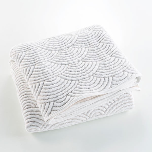 Biało-beżowy dżersejowy zestaw narzuty na łóżko i poszewki na poduszkę 240x260 cm Cassandra – douceur d'intérieur