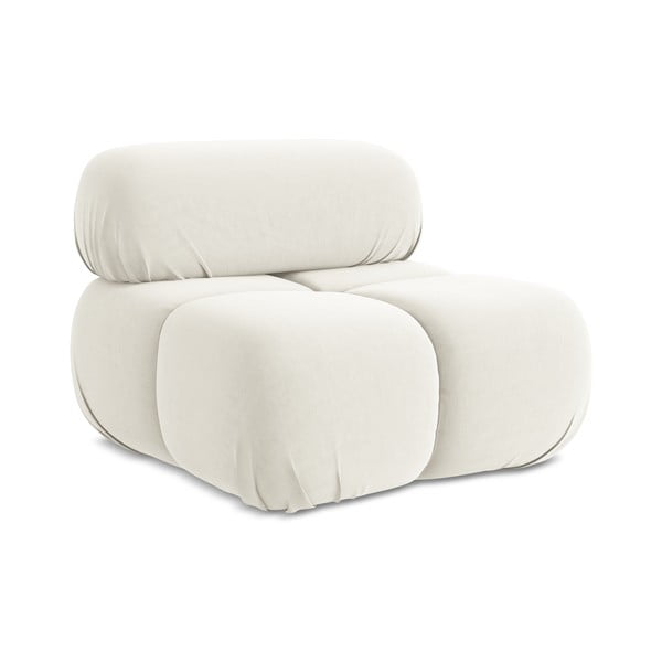 Biały aksamitny moduł sofy Lokua – Makamii-image-1