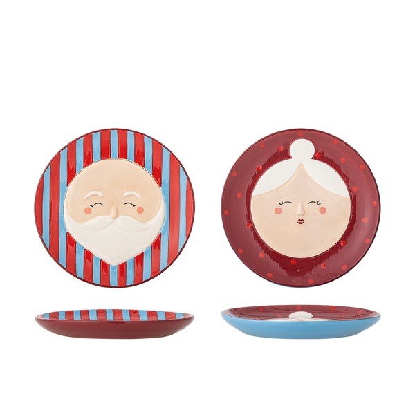Czerwone kamionkowe talerze zestaw 2 szt. ze świątecznym motywem deserowe ø 16 cm Granny – Bloomingville-image-3