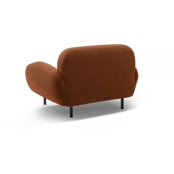 Fotel z materiału bouclé w kolorze terakoty Poppy – Micadoni -image-2