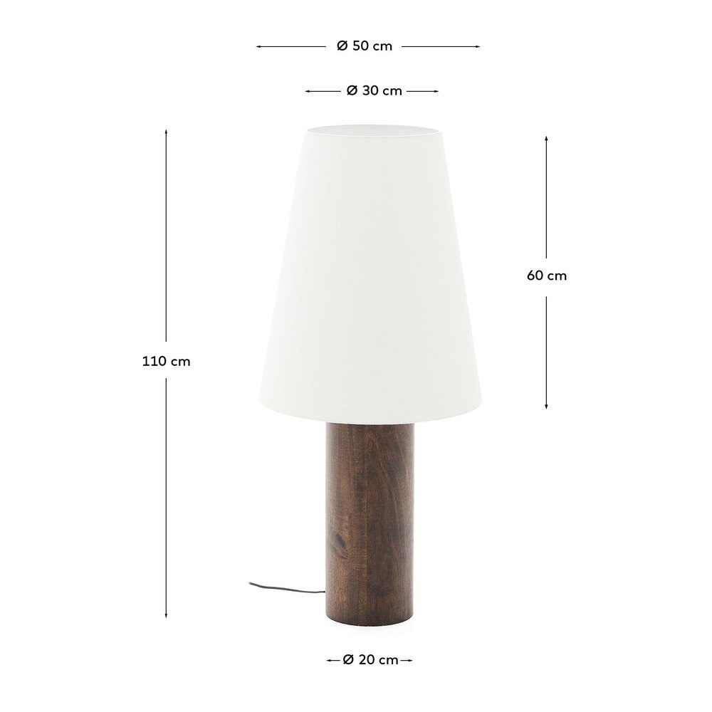 Biała/w ciemnym naturalnym kolorze lampa stojąca z tekstylnym kloszem (wysokość 110 cm) Marga – Kave Home (zdjęcie 8)