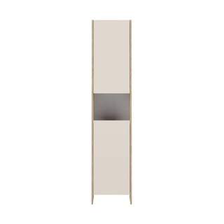 Beżowa wysoka szafka łazienkowa w dekorze dębu 38x180 cm Biarritz − TemaHome 